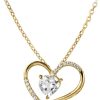 JACQUES LEMANS Necklace Sterling Silver Gold-Plated With White Topaz Necklaces