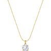 JACQUES LEMANS Necklace Sterling Silver Goldplatet With Whitetopaz Necklaces