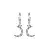 JACQUES LEMANS Ear Stud Sterling Silver With White Topaz Gemstones Earrings