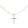 JACQUES LEMANS Necklace Sterling Silver Gold-Plated With White Topaz Necklaces