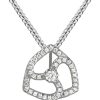 JACQUES LEMANS Necklace Sterling Silver With White Topaz Gemstones Necklaces