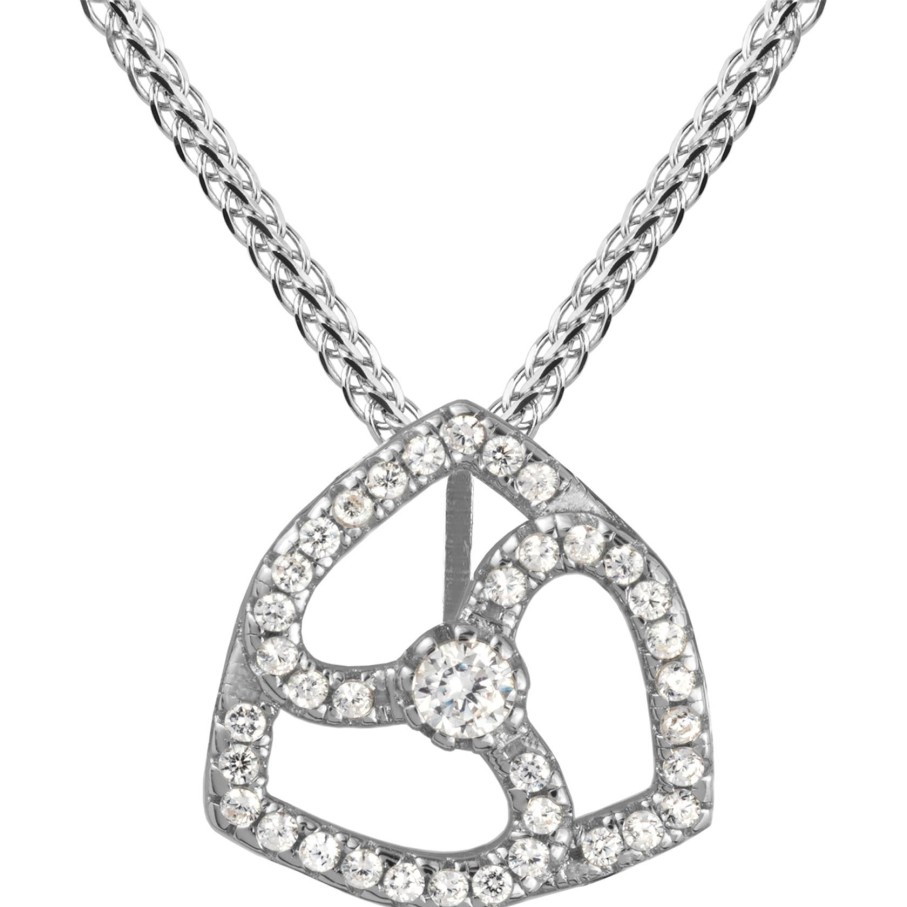 JACQUES LEMANS Necklace Sterling Silver With White Topaz Gemstones Necklaces