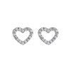 JACQUES LEMANS Ear Stud Sterling Silver With White Topaz Gemstones Earrings