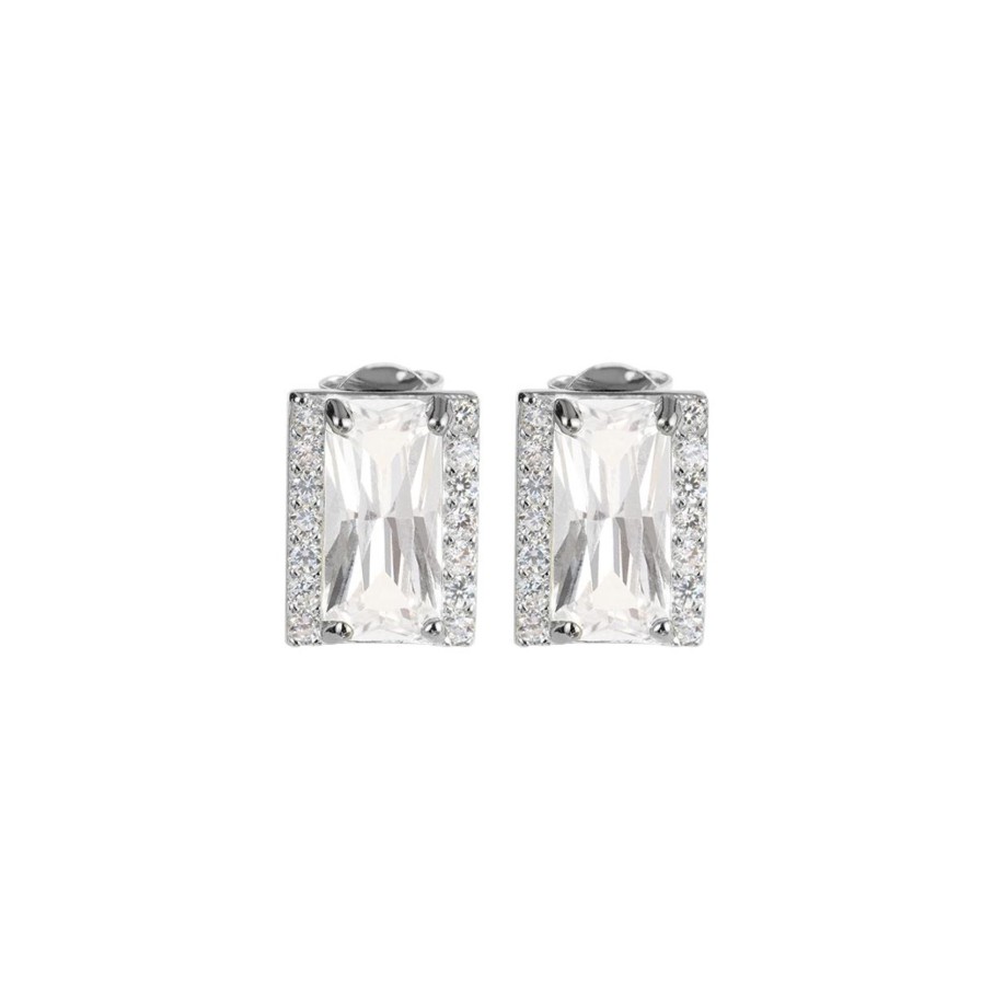 JACQUES LEMANS Ear Stud Sterling Silver With Topazes Earrings