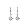 JACQUES LEMANS Ear Stud Sterling Silver With White Topaz Gemstones Earrings