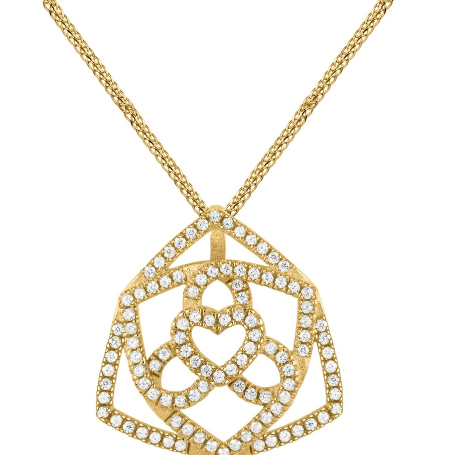 JACQUES LEMANS Necklace Sterling Silver Gold-Plated With White Topaz Necklaces