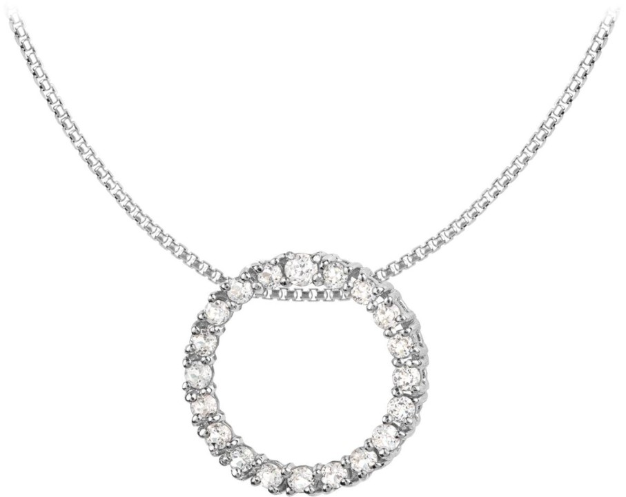 JACQUES LEMANS Necklace Sterling Silver With White Topaz Necklaces