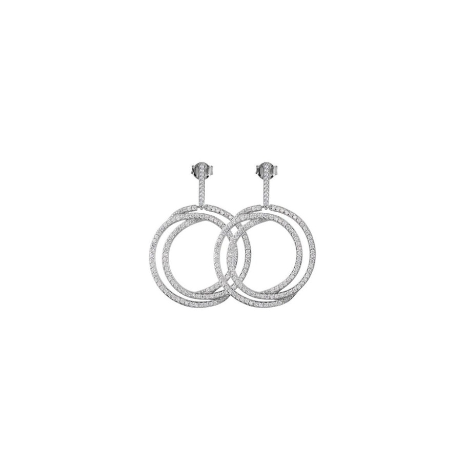 JACQUES LEMANS Ear Studs Sterling Silver With Topaz Earrings