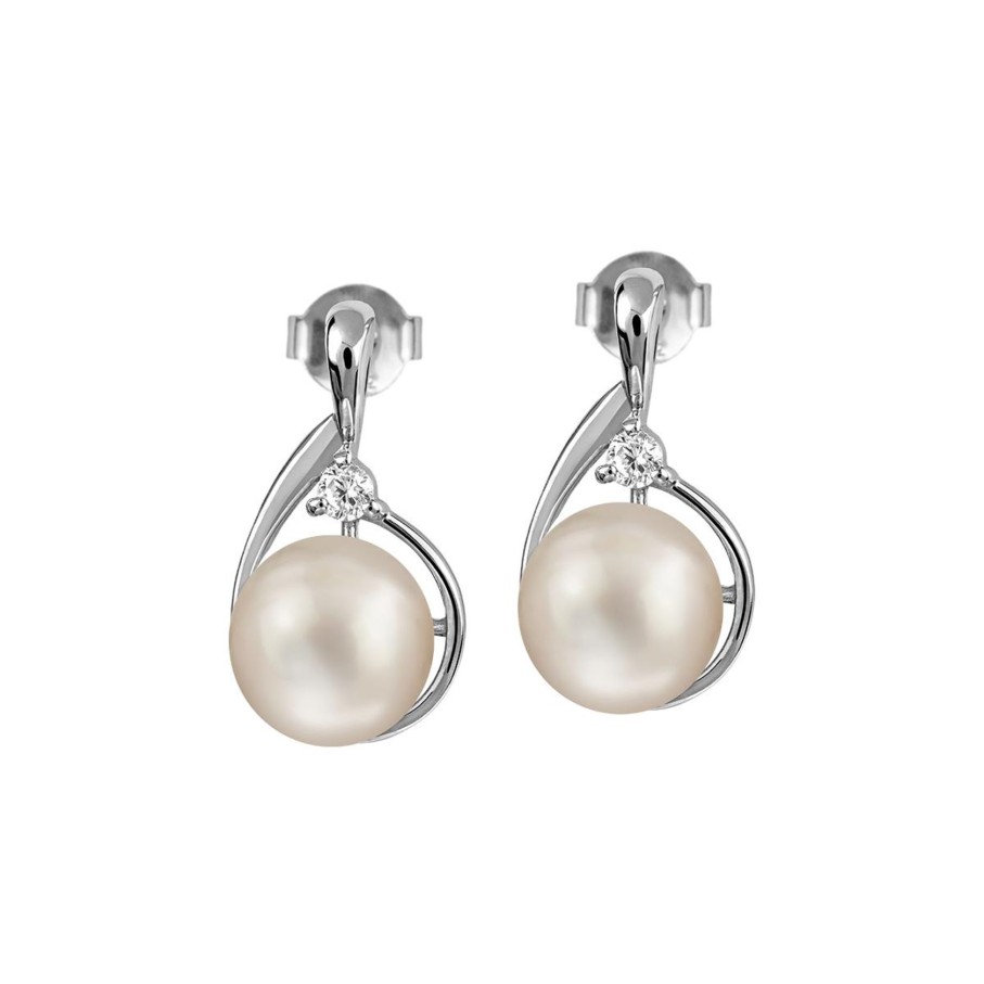 JACQUES LEMANS Ear Stud Sterling Silver With Pearl Earrings