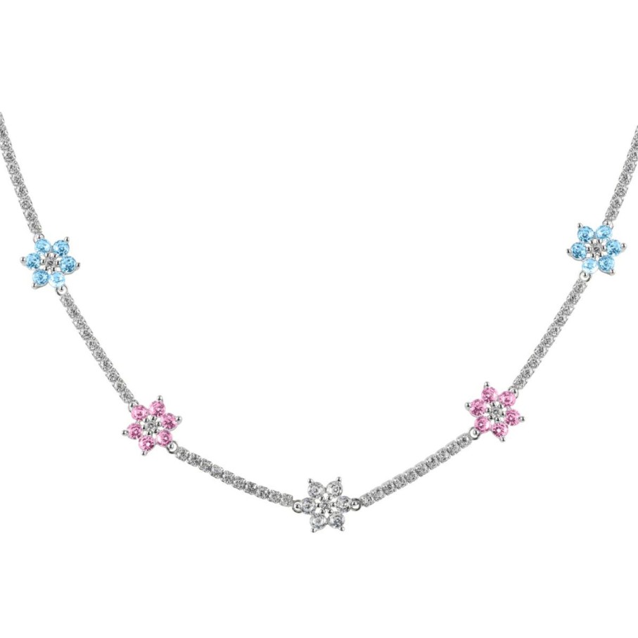 JACQUES LEMANS Necklace "Flowers" Sterlingsilver With Topazes Necklaces