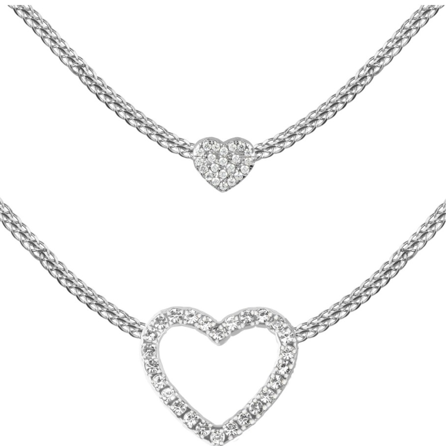 JACQUES LEMANS Necklace Sterling Silver With White Topaz Necklaces