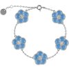 JACQUES LEMANS Bracelet "Flowers" Sterlingsilver With Enamel/Topazes Bracelets