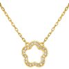 JACQUES LEMANS Necklace "Flower" Sterlingsilver Goldplated With Topazes Necklaces