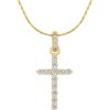 JACQUES LEMANS Necklace "Cruzifix" Sterlingsilver Goldplated With Topazes Necklaces