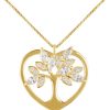 JACQUES LEMANS Necklace "Heart/Lifetree" Sterlingsilver Goldplated With Top Necklaces