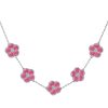 JACQUES LEMANS Necklace "Flowers" Sterlingsilver With Enamel/Topazes Necklaces