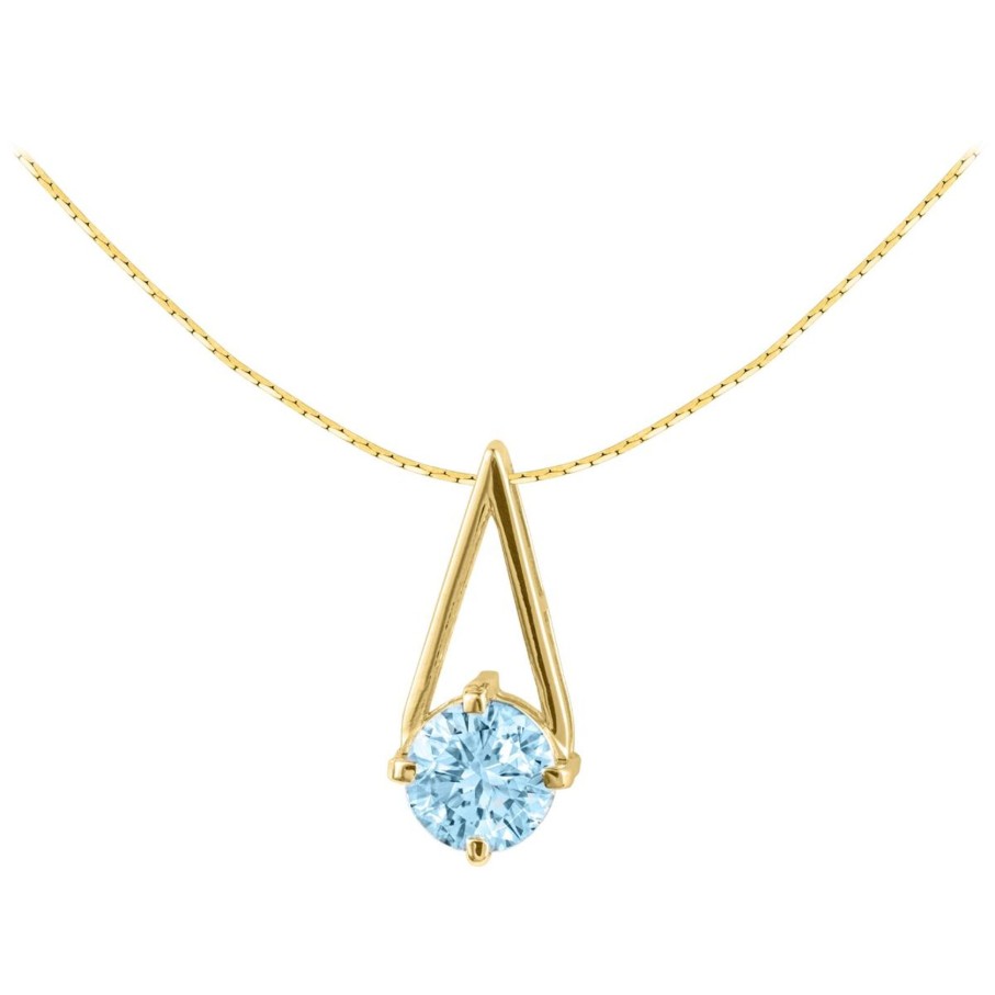 JACQUES LEMANS Necklace Sterling Silver Gold-Plated With Sky Blue Topaz Necklaces