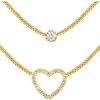 JACQUES LEMANS Necklace Sterling Silver Gold-Plated With White Topaz Necklaces