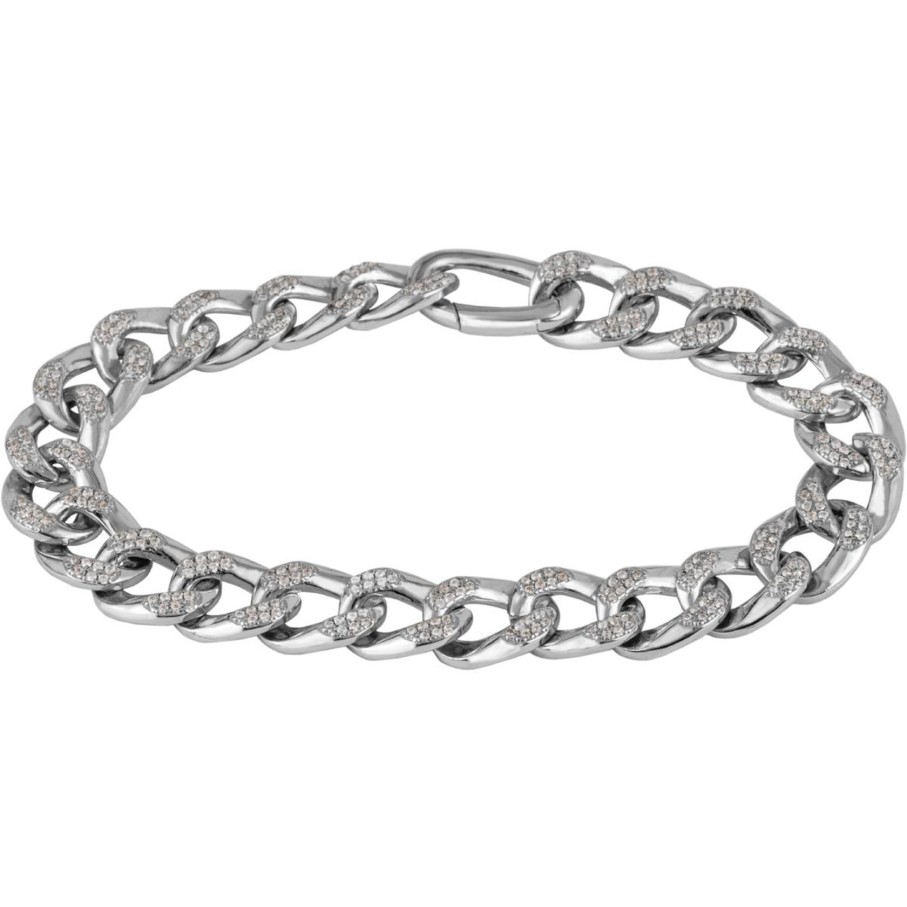 JACQUES LEMANS Curb Bracelet Sterling Silver With Topazes Bracelets