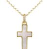 JACQUES LEMANS Necklace "Cruzifix" Sterlingsilver Goldplated With Mop/Topaz Necklaces