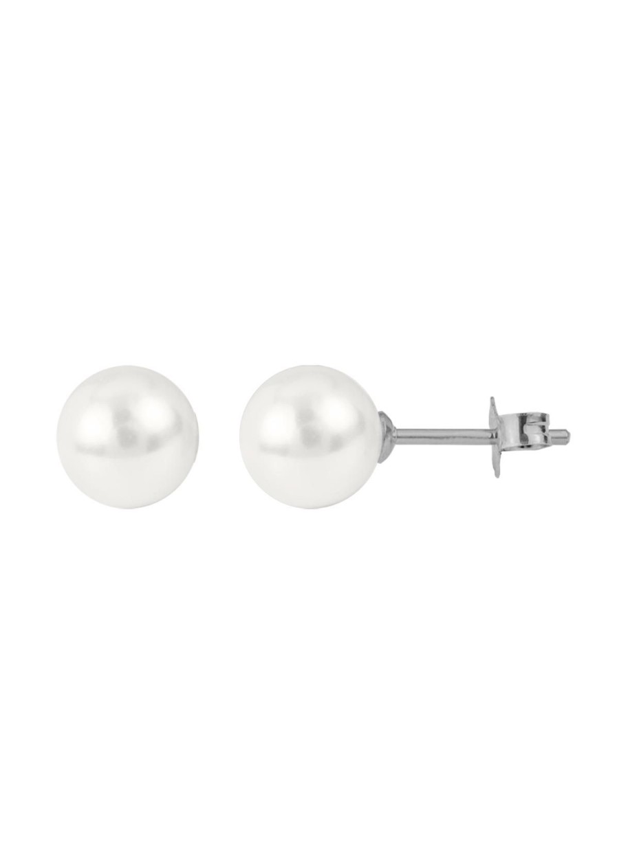 JACQUES LEMANS Ear Stud Sterling Silver With Pearl Earrings